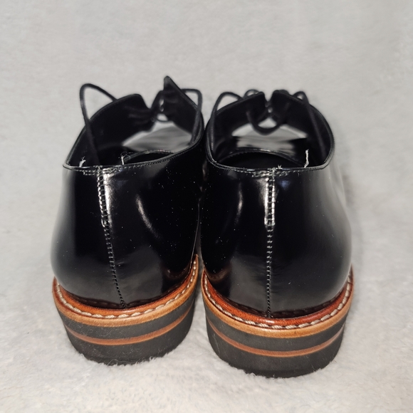 Stuart Weitzman Metro Black Patent Leather Lace-Up Oxfords – Size 9 - Picture 5 of 14